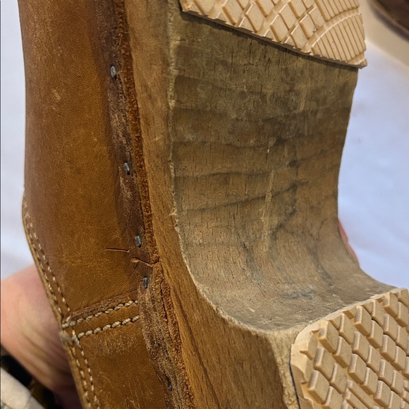 handmade wooden and Leather Women's Clogs - Picture 4 of 4